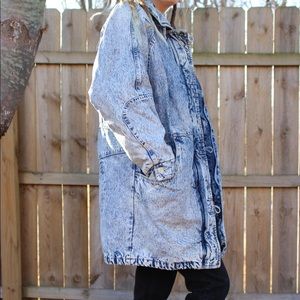 Vintage 80s Oversized Acid Wash Denim Jacket